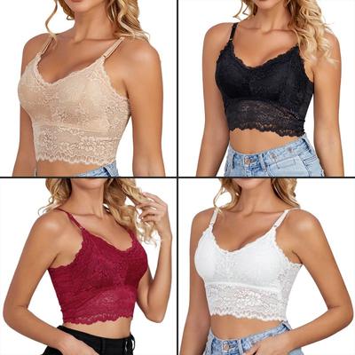 Women's Lace Bra Beautiful Back Suspender Wrap Lingerie Bandeau Vest