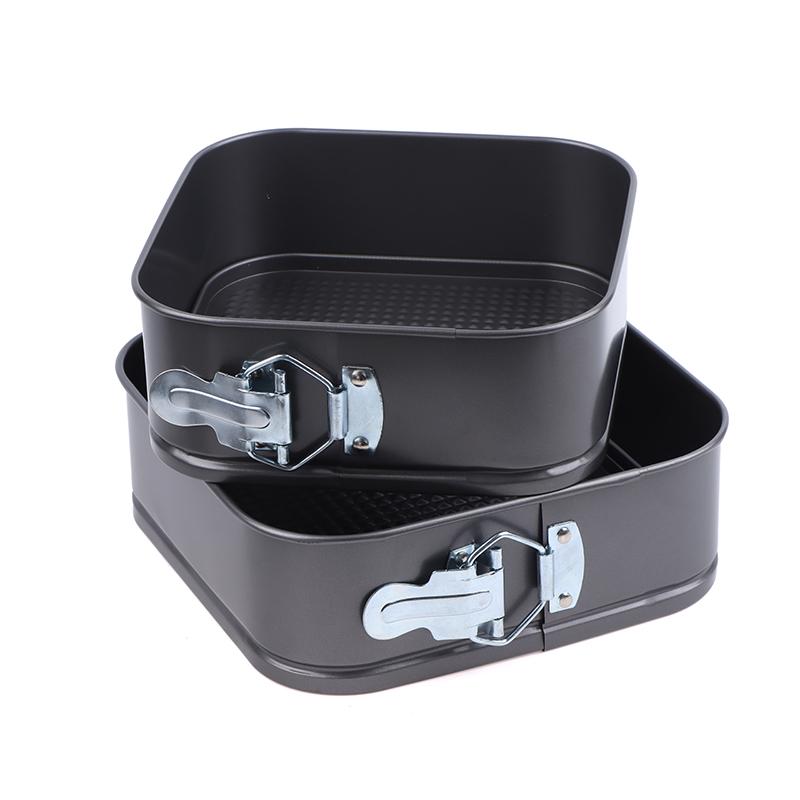 1Pc Carbon Steel Baking Mould With Buckle Square Cake Baking Pan With Removable Bottom Non-Stick Cake Mould Chiffon Cake