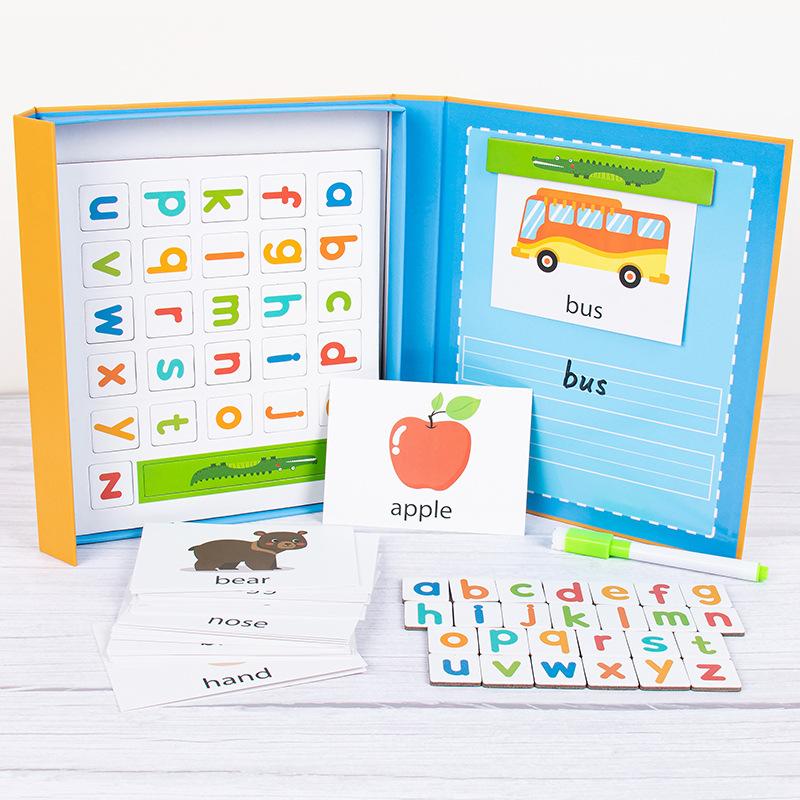 

Books Magnetic spelling games, early childhood education enlightenment English alphabet puzzle cognitive learning toys handwriting