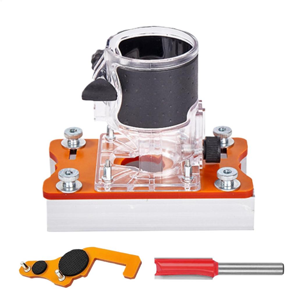 2-in-1 Holzbearbeitungs-Trimm- und Schneidwerkzeug Positionierhalterung Holzfräswerkzeug Nutenfräserhalterung Hand-Schnitzmaschine Basis