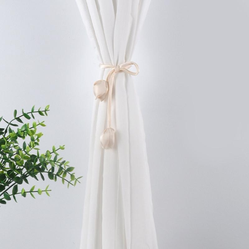 Flower Shape Curtain Holdbacks Polyester Fabric Multiple Color Option Simple Setup Window Decoration