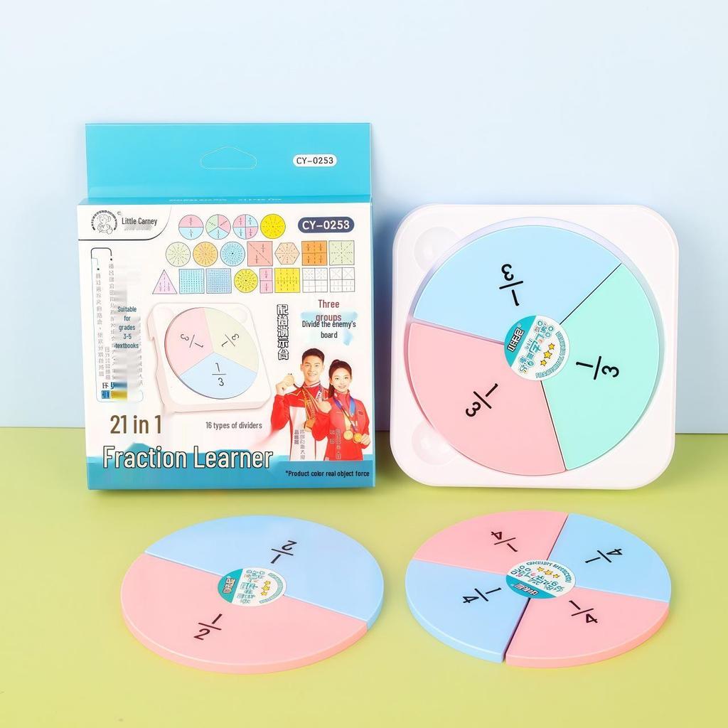 Little Carney Fraction Plates Set: Learning Tools for 3rd-5th Grade Math - Area, Ratio, and Size Comparison.