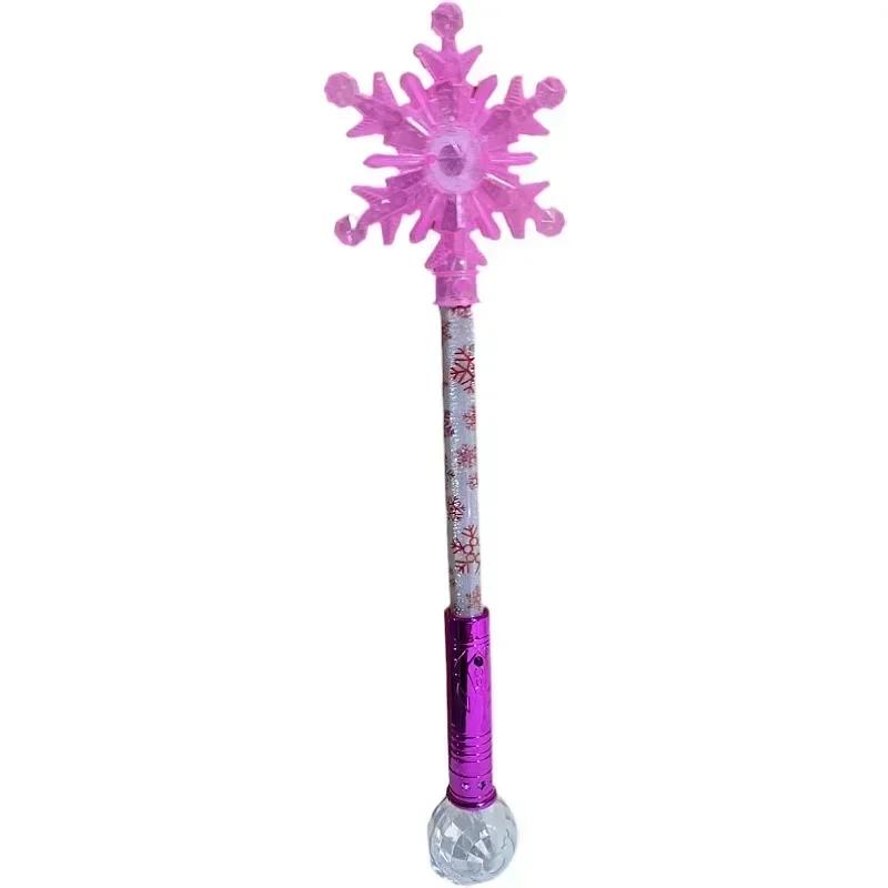 Children Ice and Snow Magic Cane Luminous Stick Princess Snowflake Stick Glow in The Dark Toys Fairy Stick Girls Dress Up Props