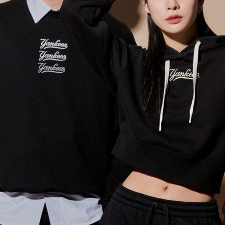 New MLB Base Logo Sweatshirts Unisex Black 3AMTB0521-50BKS