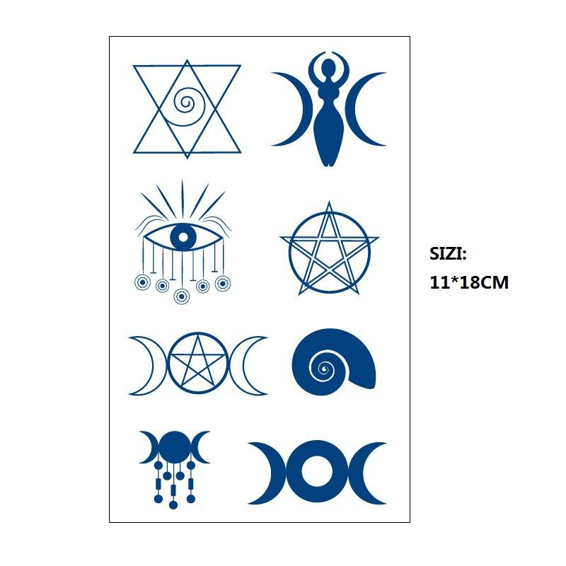 Emmy Naklejka Tatuaż Ziołowy Stopniowa Zmiana Geometryczny Gwieździste Niebo Łańcuch z Gwiazd Trwały Nieodblaskowy Naklejka Transferowa Wodna