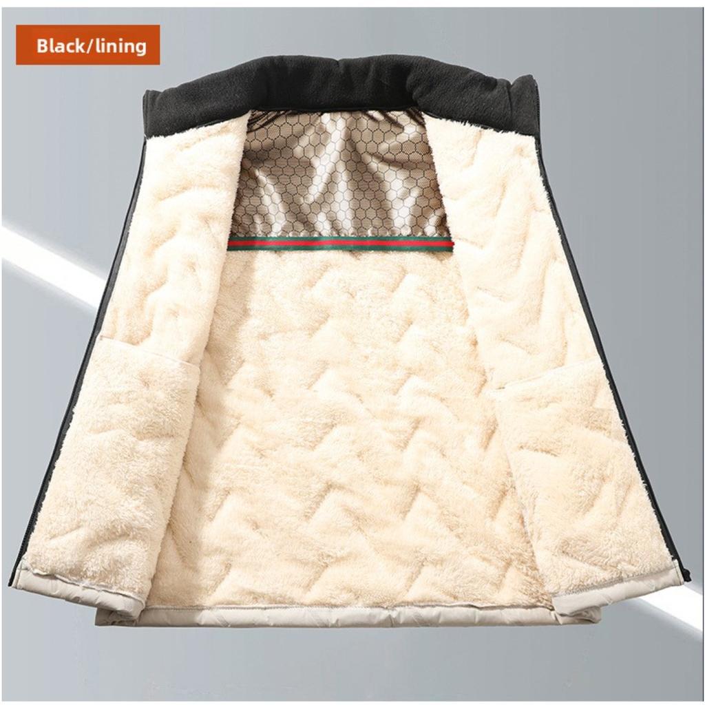 Cotton Jacket Men's Thick, Plus Size Men's Mid To Long, Down Cotton Jacket with Added Fleece and Increased Thickness for Warmth