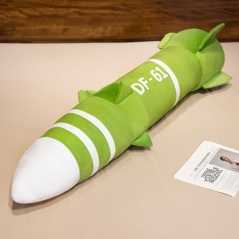 70~140Cm Groen Lang Intercontinentaal Kruisraket Pluche Kussen Gevuld Df-5C Df-61 Nucleaire Kussen Slaapvriend Man Cadeau