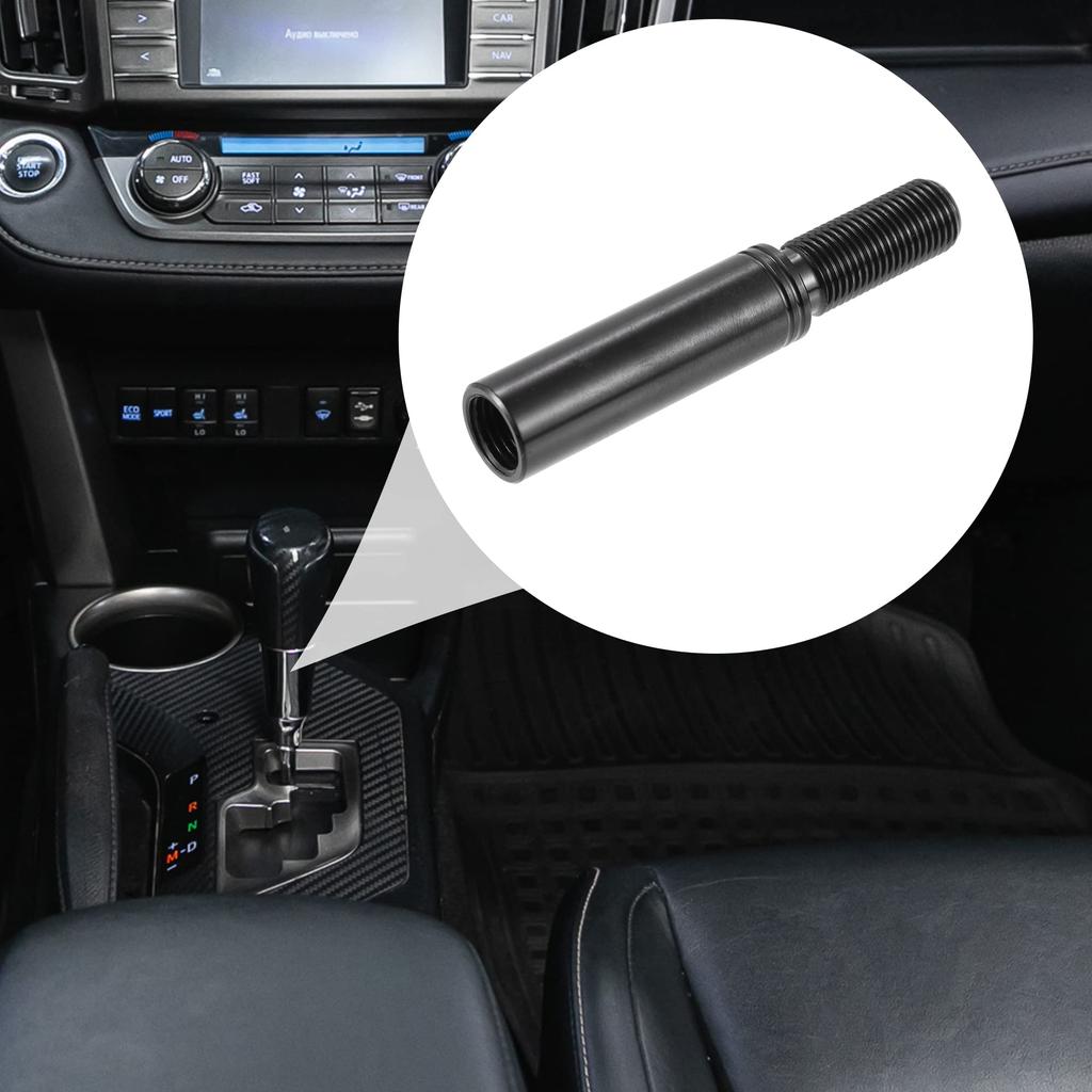uxcell Car Shift Knob Extension Aluminum Alloy Gear Shifter Extender Lever for M12x1.25 81mm Ford Compatible with Nis san