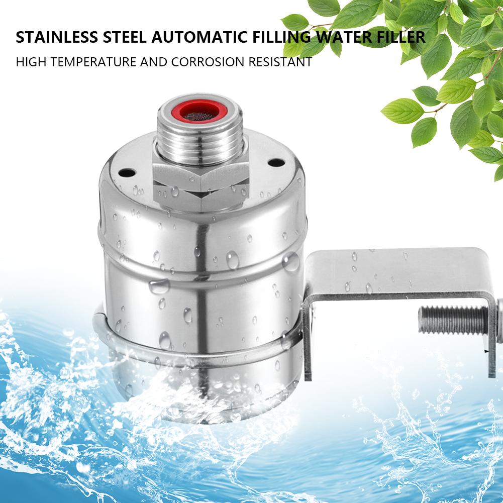 304 Stainless Steel Float Valve Fully Automatic 1/2 Inch Filling Valve Anti-Bump Water Inlet Floating Ball Valve for Water Tanks