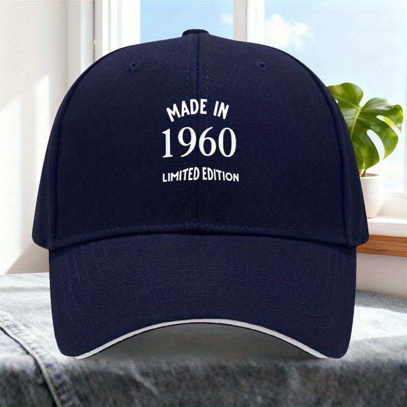 Made in 1960 Limited Edition Baseball Cap Polyester Adjustable Unisex Casual Snapback Hat