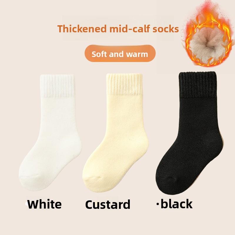 Dětské vlněné ponožky Děti Chlapci Dívčí Měkké termo punčochy pro miminko Móda Jednobarevné Dětské Podzim Zima Kašmírové plyšové ponožky
