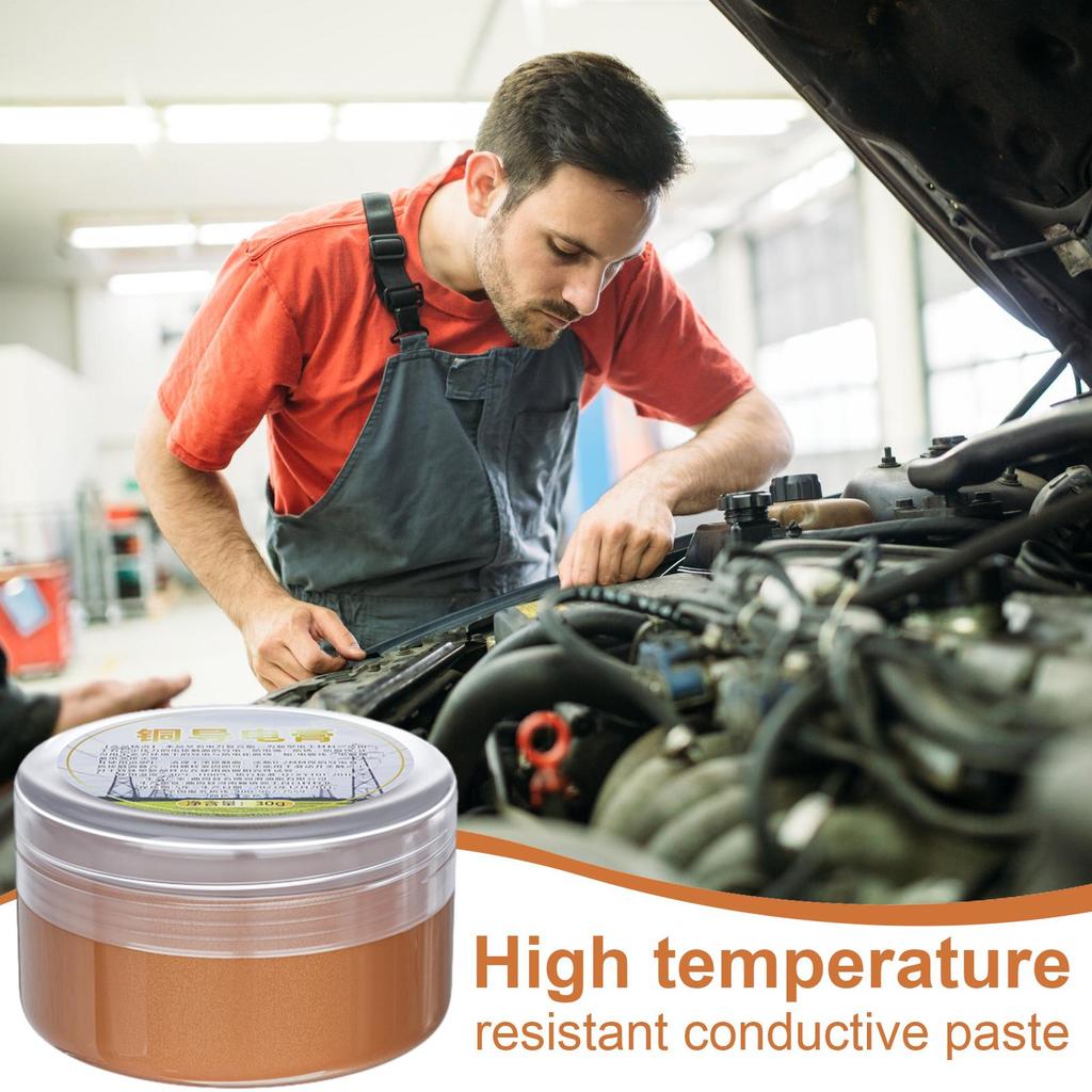 Conductive Grease for Electrical Connections Copper Grease 30g Lube Strong Adhesion Long-Lasting for Marine Bicycle Motorcycle