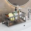 Stainless Steel Self-draining Sink Rack Soap Sponge Brush Clean Holder Dishcloth Towel Rack Filter Basket Kitchen Sink Organizer
