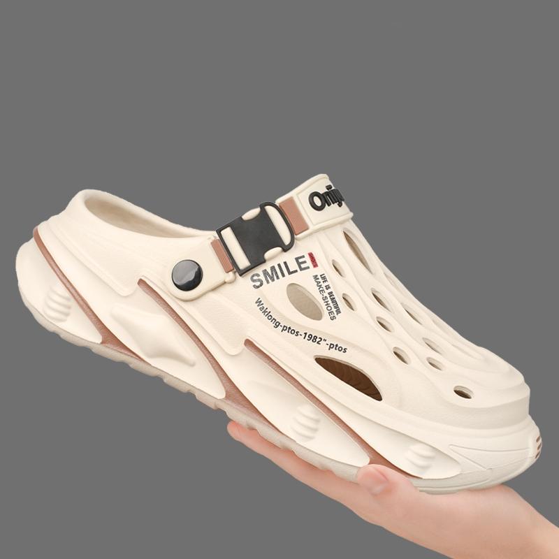 Summertime Mens Outside Sandal Shoes Slide Shoes Beach Plush Comfort Clogs Soft Slides New Men Daily Wear Shoes Garden Shoes Male Beach Slide Shoes