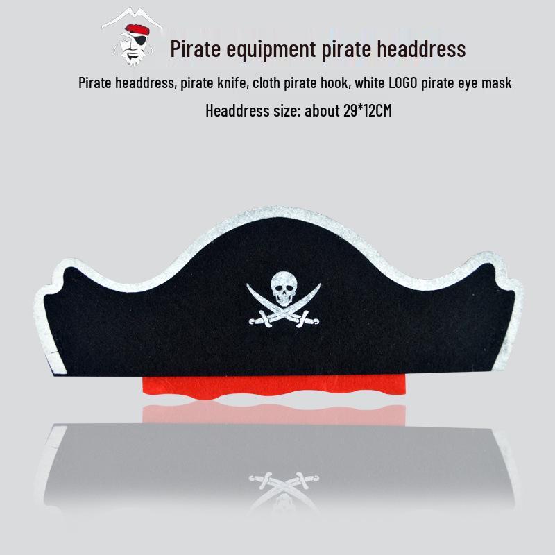 Pirate Captain Costume Set: Halloween Props, Toys & Cosplay Gear with Eye Patch, Hat, Gun, Sword & Hook for Kids and Adults