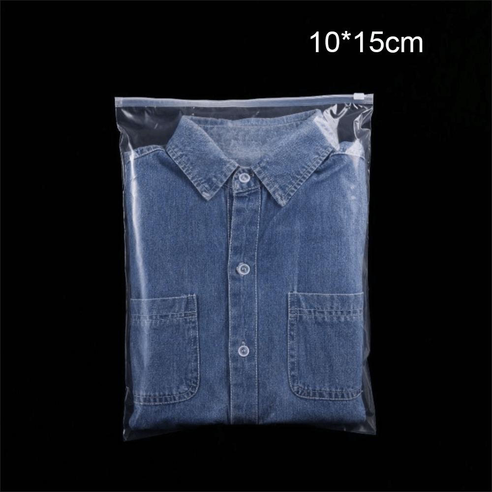 50pcs/set Portable Plastic Ziplock Bag Reusable Transparent Storage Bag Multi-Purpose Luggage Organizer Clothing Storage