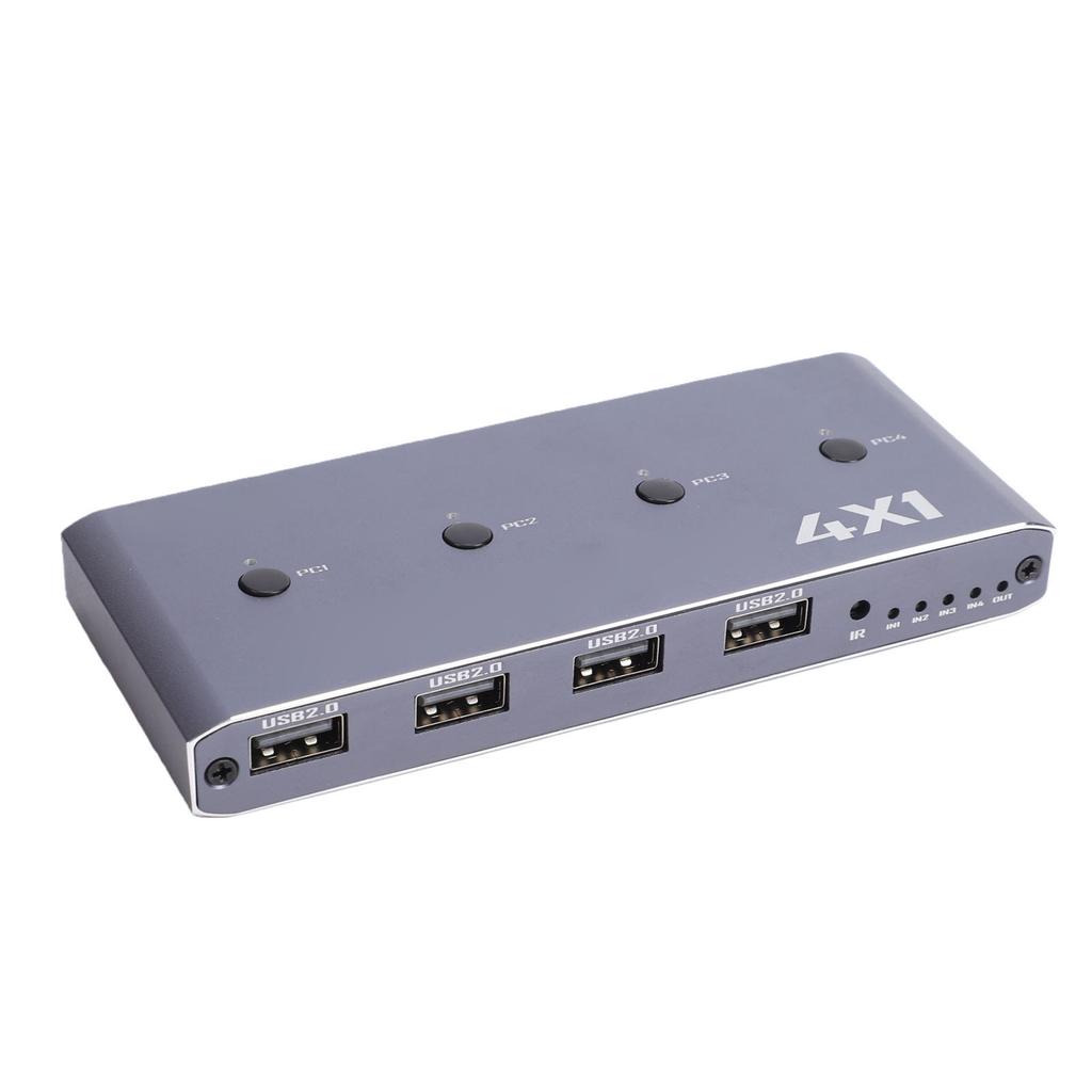 HD USB2.0 KVM Switch 4K 60Hz HD Multimedia Interface Switcher for 4 Computers Share One 4K 60Hz Monitor 4 USB Devices