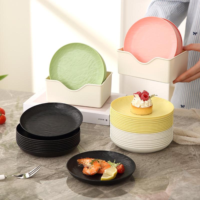 10ER-PACK 6,1 Zoll Weizenstroh-Teller, Unzerbrechliche Kunststoff-Essteller, Wiederverwendbare Leichte Kleine Teller für Dessert und Snacks