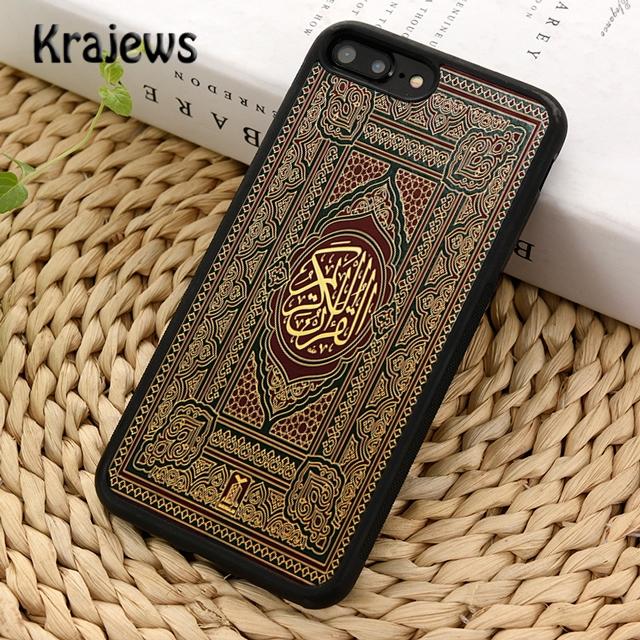 Krajews Authentic Quran Leather Embossed Phone Case For iPhone 17 Air 16 15 14 Plus 11 12 13 Pro Max Coque Shell Fundas
