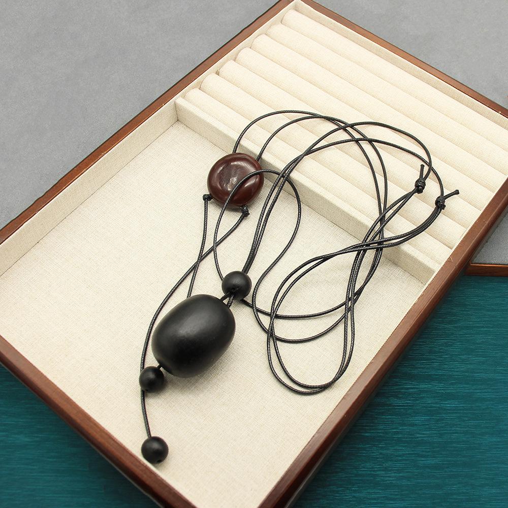 Exaggerated Black Fruit Necklace Sweater Chain - Adjustable, High-End Design