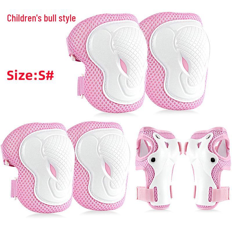 

Children s Sports Protective Gear Set: Balance Bike, Skiing, Ice Skating Gear with Knee Pads and Wrist Guards, Bull Head Style Small: 2-8 years, 30-70 lbs