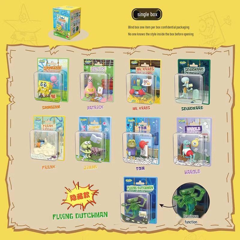 SpongeBob SquarePants Adventure Figures: Patrick, Squidward, Mr. Krabs Blind Box Ornaments