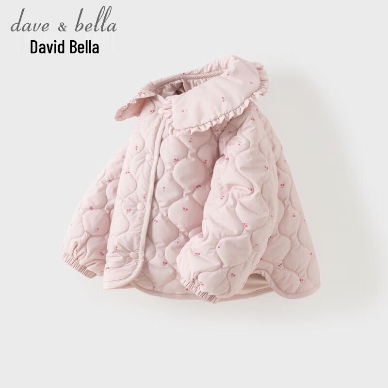 DAVE&BELLA Girls' Cherry Print Waterproof Padded Winter Jacket