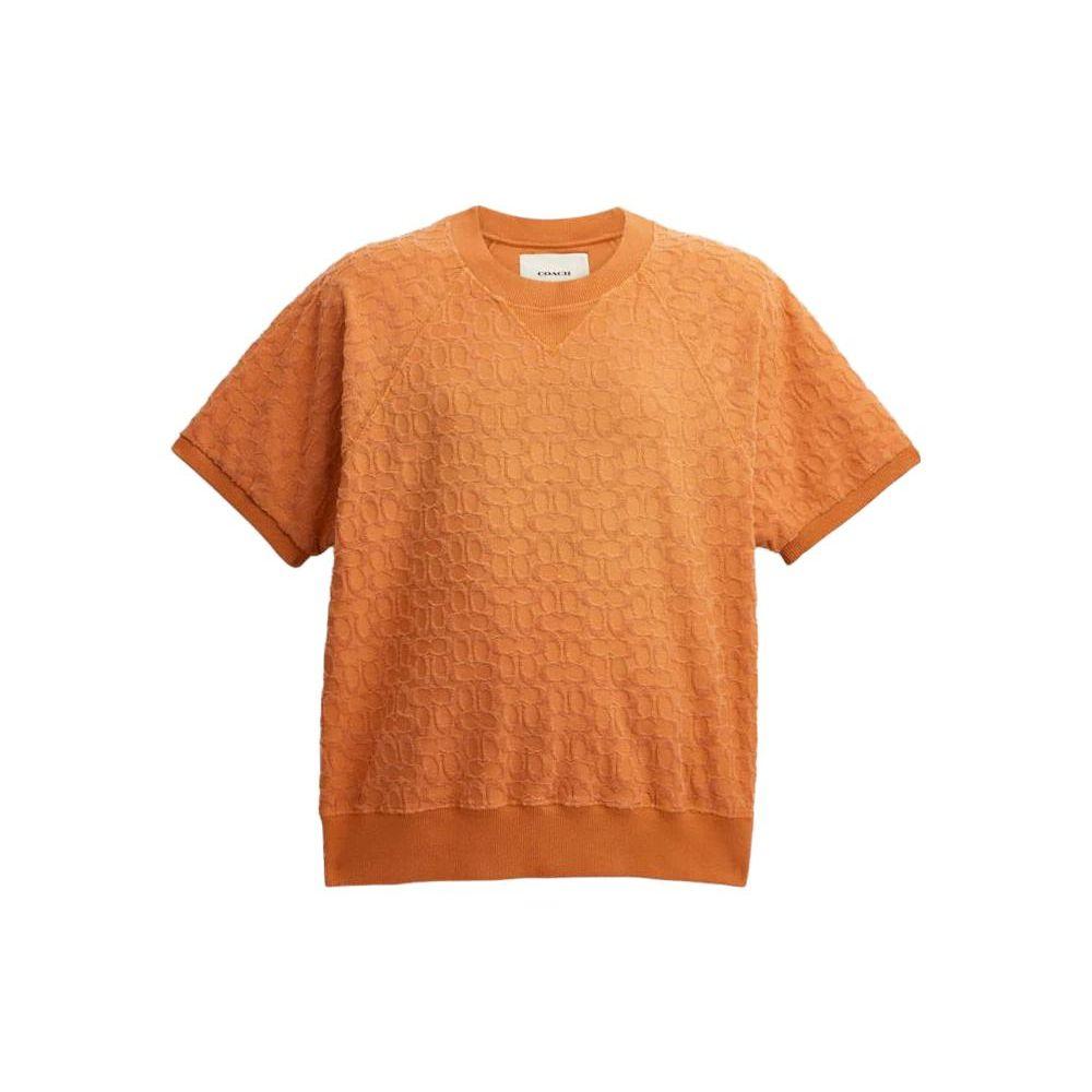 

Coach SS23 Solid Color Round Neck Straight Cut Short Sleeve Sweatshirt Unisex sweatshirt Orange CJ888-B4D