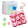 2 Pieces Halloween Theme Silicone Molds Set Cat, Bat, Ghost, Skeleton, Pumpkin, Big Pot, Spider Net Patterns Homemade Cake Mold