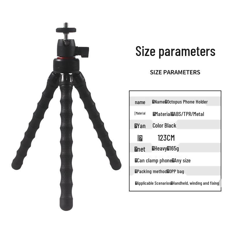 Universal Octopus Phone Photography Stand - Mini Flexible Tripod for Desktop & Floor