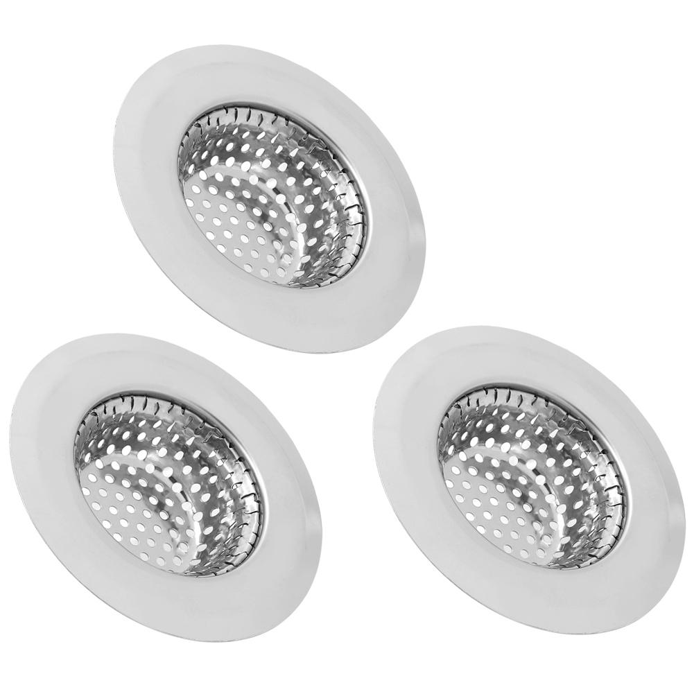 3Pcs Stainless Steel Kitchen Sink Filter Bathroom Sewer Filter Portable StrainersSmall