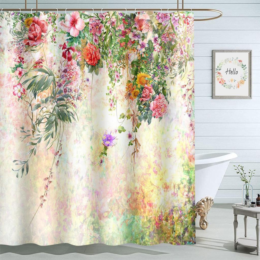 Colorful Cats Bathroom Curtains Cute Animal Kitten Home Decoration Waterproof Fabric Shower Curtain With Hooks 72X72 Inch