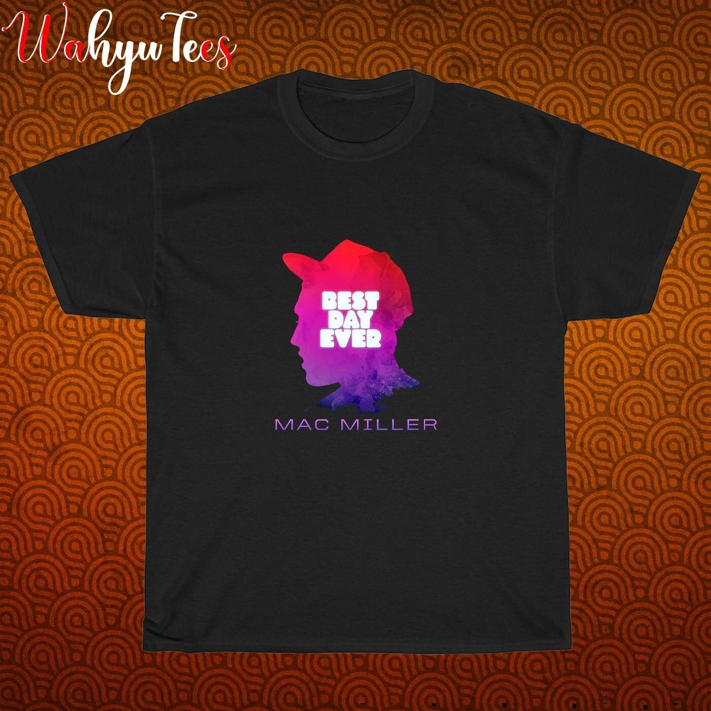 New MAC MILLER BEST DAY EVER Logo Black/Navy/White Size S-5XL Unisex T-Shirt S