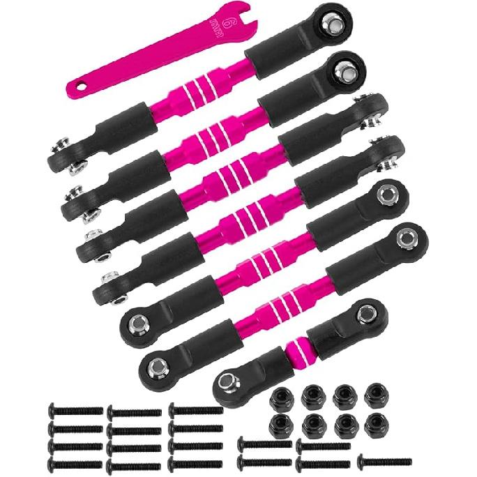 RC Alloy Turnbuckles Camber Links Upgrades Part for 1/10 Slash 4WD(VXL),Rustler 4WD(VXL),Stampede 4WD(VXL),Bandit 4WD(VXL),Hoss 4WD(VXL) Adjustable