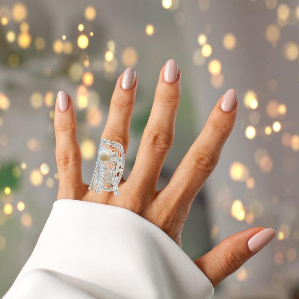 3Pcs Fashionable Ethnic Finger Rings Vintage Hollow Out Chinese Style Rings Set Fashion Alloy Jewelry for Women