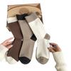 Chaussettes en laine unies polyvalentes simples chaudes Chaussettes d'hiver tendance épaisses