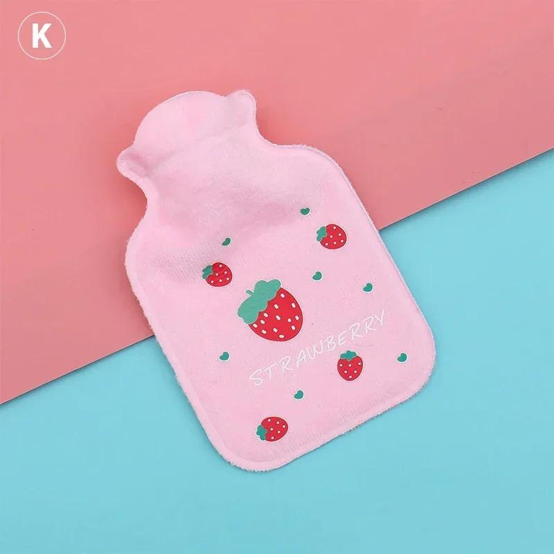 1pc Tummy Warmers Hot Water Bottle Rubber Bag Cute Cartoon Warm Relaxing Safe Heat Cold Large Plush Cloth Hot Water Bag