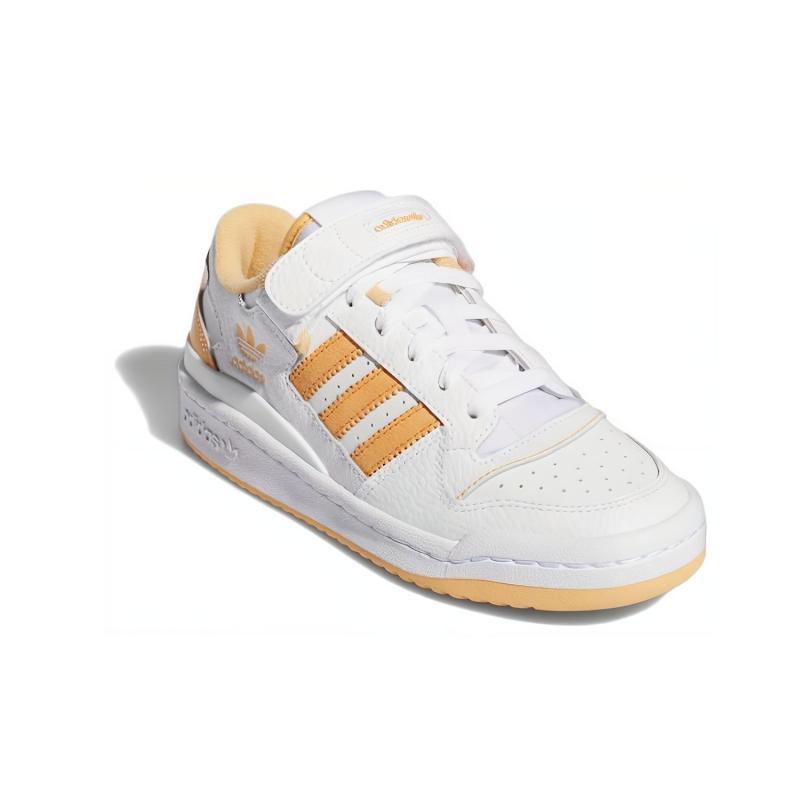 adidas Originals FORUM Low J Low Top Kids' Skateboarding Shoes White Yellow Teenagers Sneakers GY8368