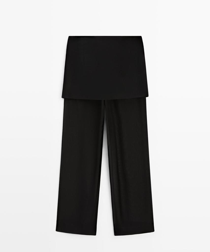 Masimodutti Fluid Contrast Silk Pants