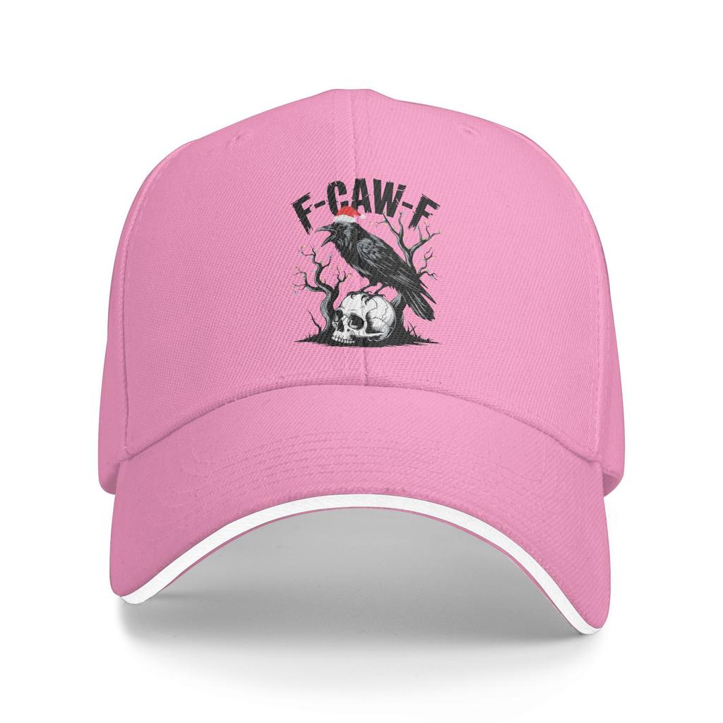 F-Caw-F Funny Black Bird And Skull Meme Sun Baseball Cap Spring Stylish Trucker Hat For Women Men Running Hippie Baseball Caps