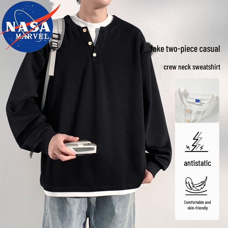 

NASA MARVEL Men s Faux Layered Crewneck Sweatshirt 3XL