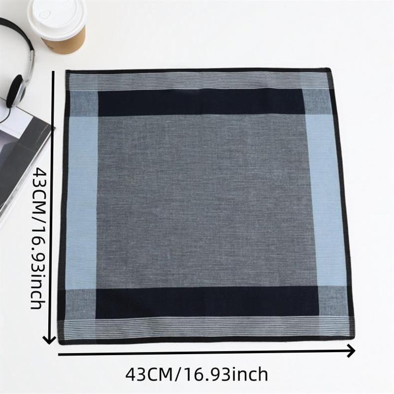 3 szt. Bawełniane 43x43cm Eleganckie Męskie Chusteczki do Ocierania Potu Artykuły Ślubne Barwiona Przędza Krata Nie Blakną Kwadratowe Chusteczki