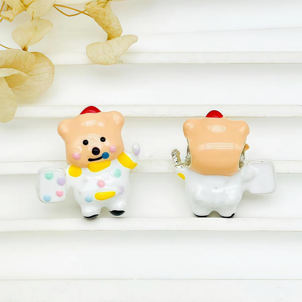 DIY Cartoon Hand-Painted Bear Bead Jewelry Accessories