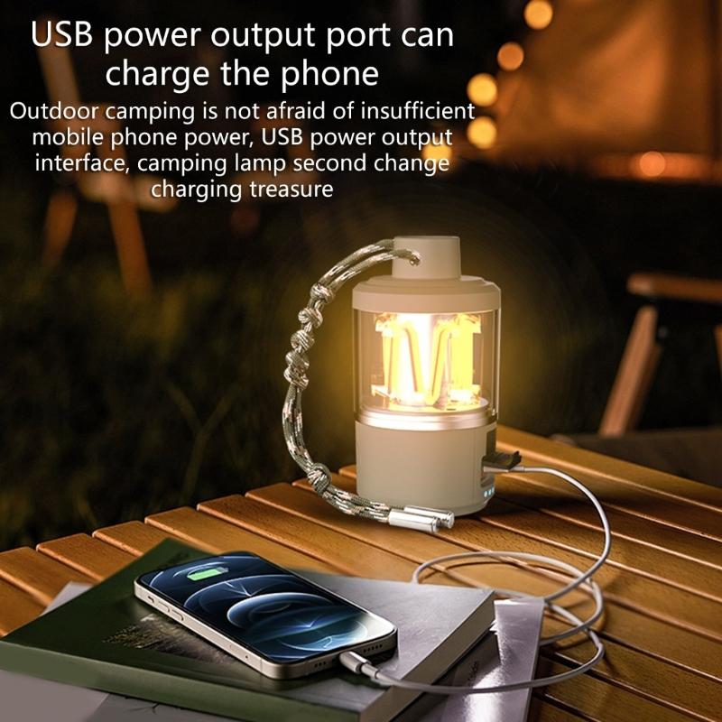 Desktop Camping Tent Lights Waterproof Hanging Camping Lanterns Flashlight Atmospheres Light Rechargeable For Outdoor