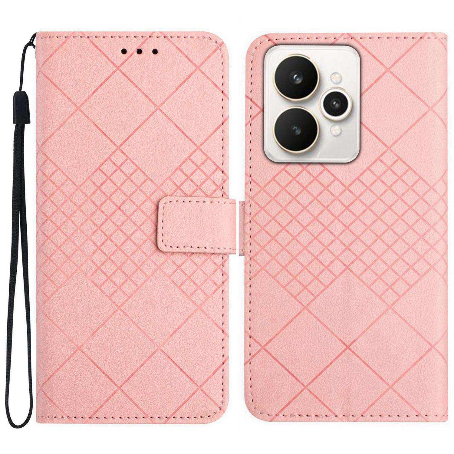 

For Realme 15 5G/Realme 15 Pro 5G Case Wallet Imprint PU Leather Flip Folio Phone Cover Pink