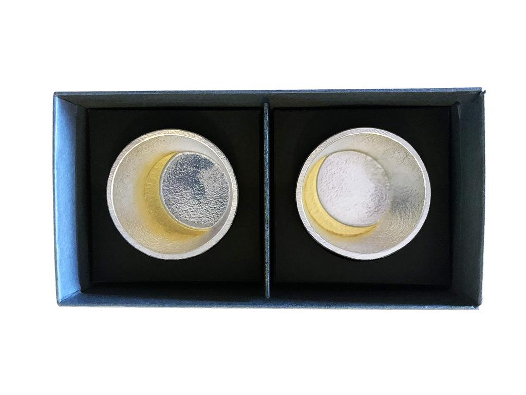 with Nousaku Japanese Moon Sake Cup Gold Leaf Cup Set of 2 [Wrapped paper]