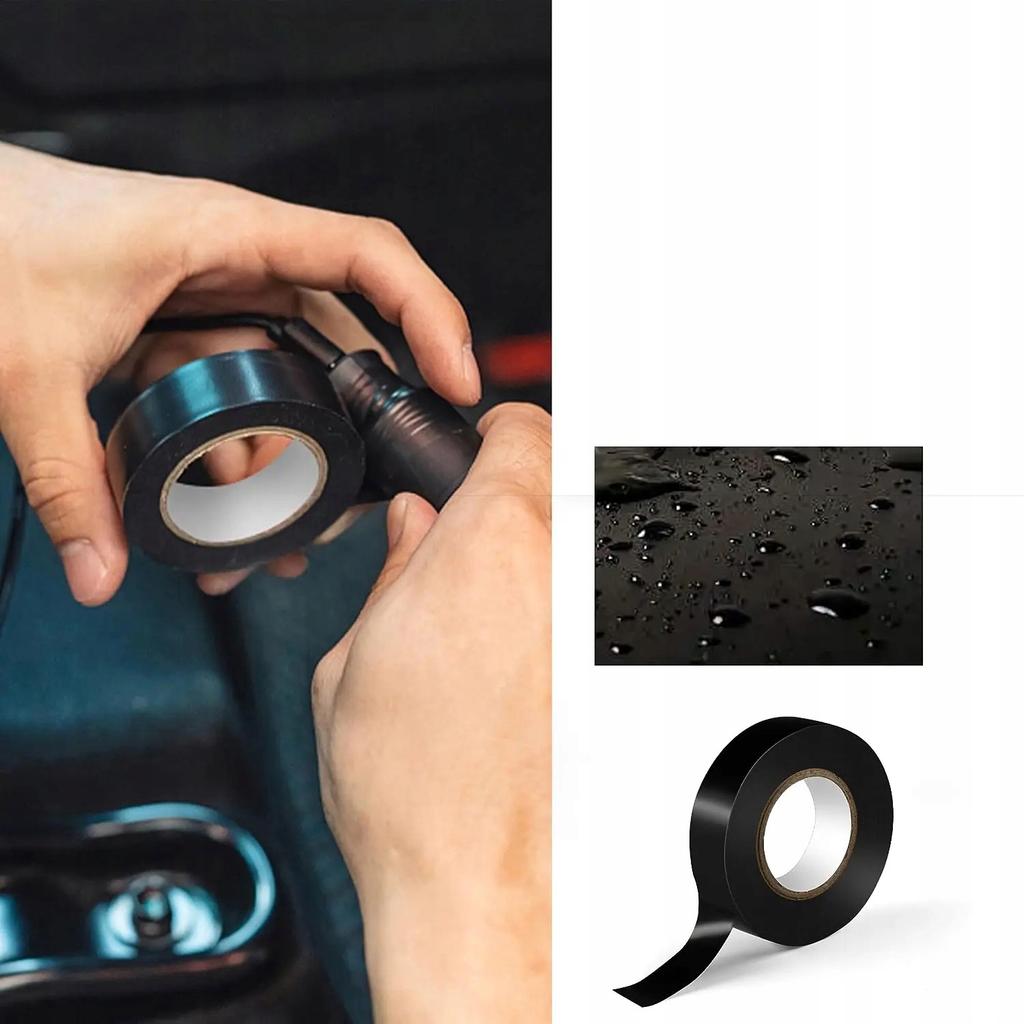 Rosfix Schwarzes Isolierband 10m – Hohe Qualität PVC | Dicke 0,13 mm | Temperaturbeständigkeit bis 80°C