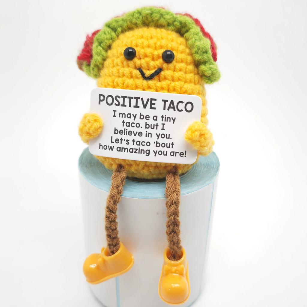 Positive Energy Potato Pocket Hug Handmade AnimalCrochet Mini Doll Funny Wool Gift for Friends or Lover Emotional Support Plant