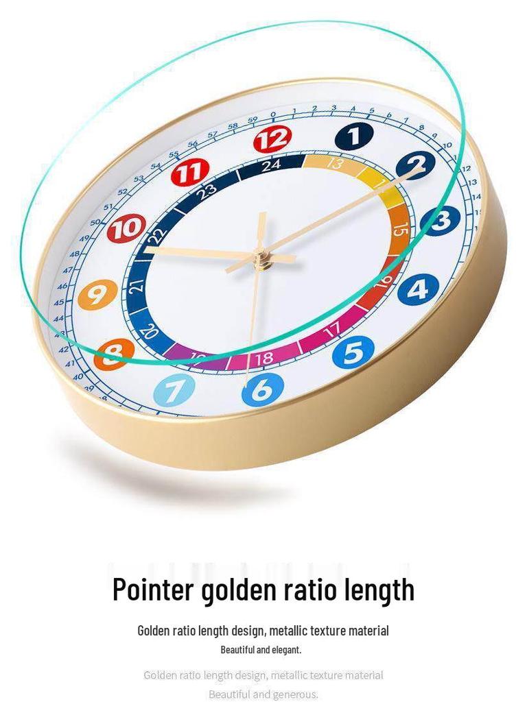 Kids' Educational Cartoon Wall Clock for Learning Time - Silent Clock for Children's Bedroom and School