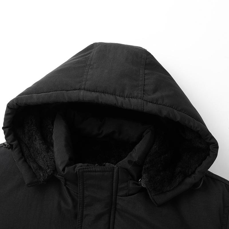 Cotton-padded Medium and Long Piled Thickened Casual Cotton-padded Clothes Large Size Warm Outdoor Multi-pocket Tooling Jacket